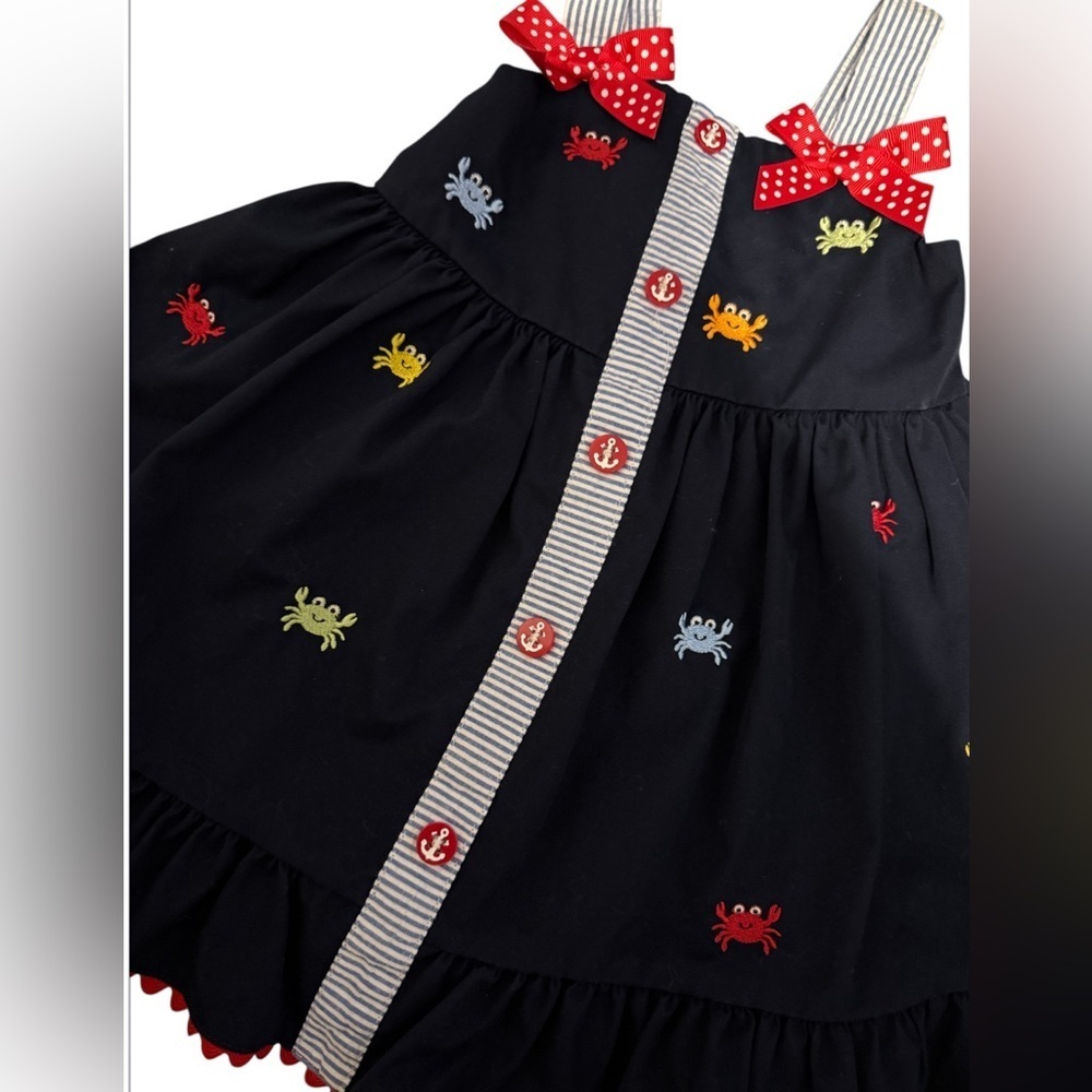 The Cutest Summer Dress with Embroidered Crabs - Picture 2 of 3